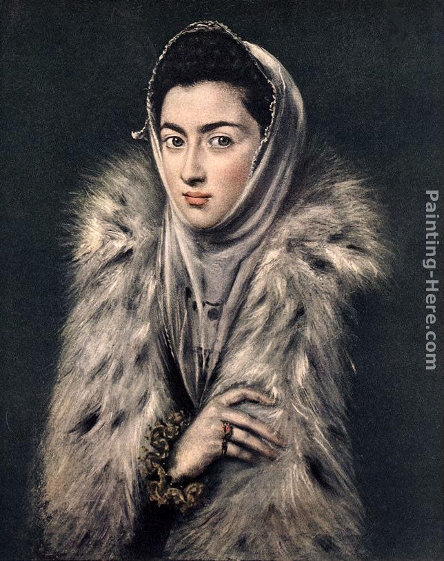 Lady with a Fur painting - El Greco Lady with a Fur art painting